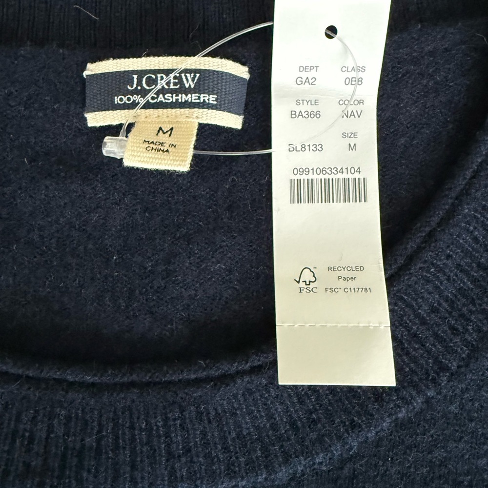 J. Crew Midnight Blue Cashmere Pullover